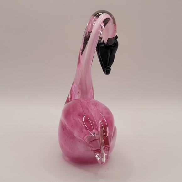 Beautiful Art Glass Blown Glass Pink Flamingo Figurine 6.5" - Picture 6 of 10